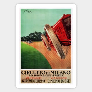 Italian Race Car Circuito Di Milano Advertisement Aldo MAzza Vintage Car Sticker